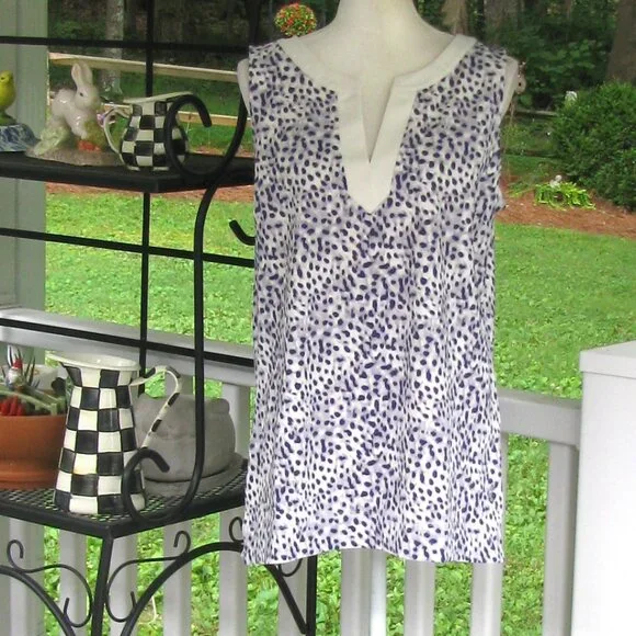 Tommy Bahama women Island Zone Aubrey Leopard shirt UPF sleeveless top Large - Picture 4 of 7